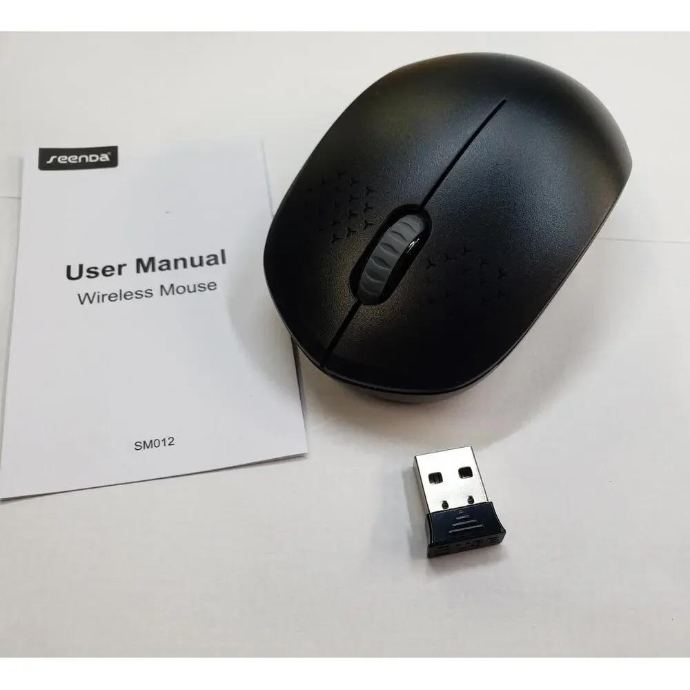 Seenda Wireless Mouse 2.4G Silent Mouse with USB Receiver, Portable. Black